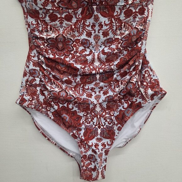 NEW Niptuck Women’s Sakina Floral Joanne One Piece Slimming Swimsuit size 8 Red - Picture 5 of 12
